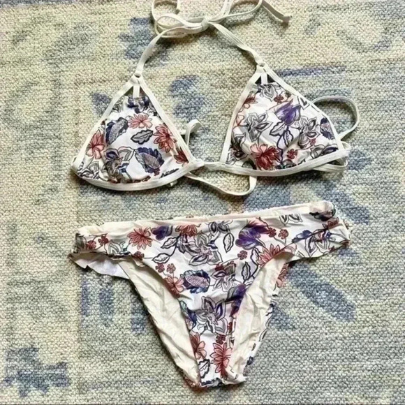 NWOT Ella Moss White Floral Bikini - Picture 4 of 8